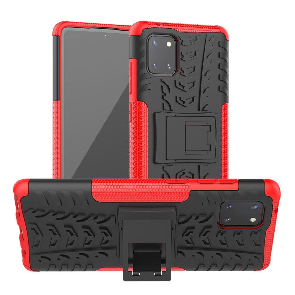 Case Samsung Galaxy Note 10 lite #เคสฝาหลังกันลื่น Cool Tyre Pattern Kickstand (PC + TPU)