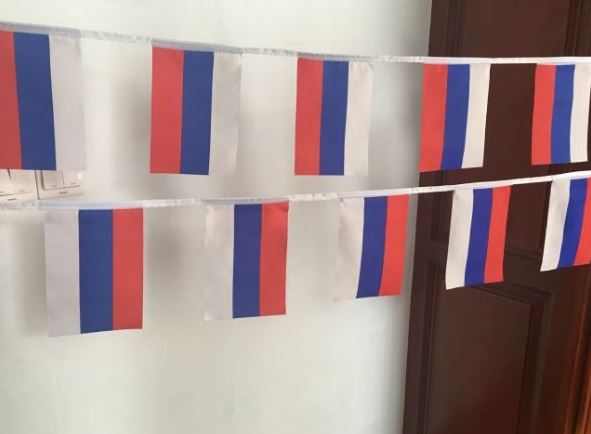 ธงชาติรัสเซีย (ธงราวรัสเซีย) флаг федерации россии Russian Federation Flag Small Flag Decoration ธงชาติประเทศสหพันธรัฐรัสเซีย สำหรับประดับตกแต่งในงาน ตกแต่งสถานที่ ราคาถูก