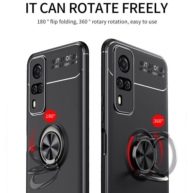 เคส Vivo Y31 2021 #เคสฝาหลัง Soft TPU Finger Ring Kickstand (แผ่นโลหะแบบ Built-in) Soft TPU