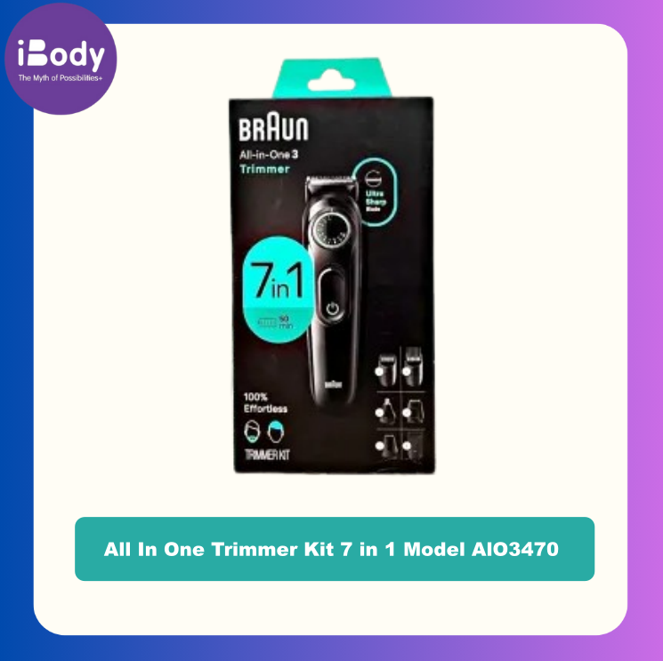 [Braun] All In One Trimmer Kit 7 in 1 Model AlO3470 เครื่องตัดแต่งหนวดเครา เส้นผม และขน