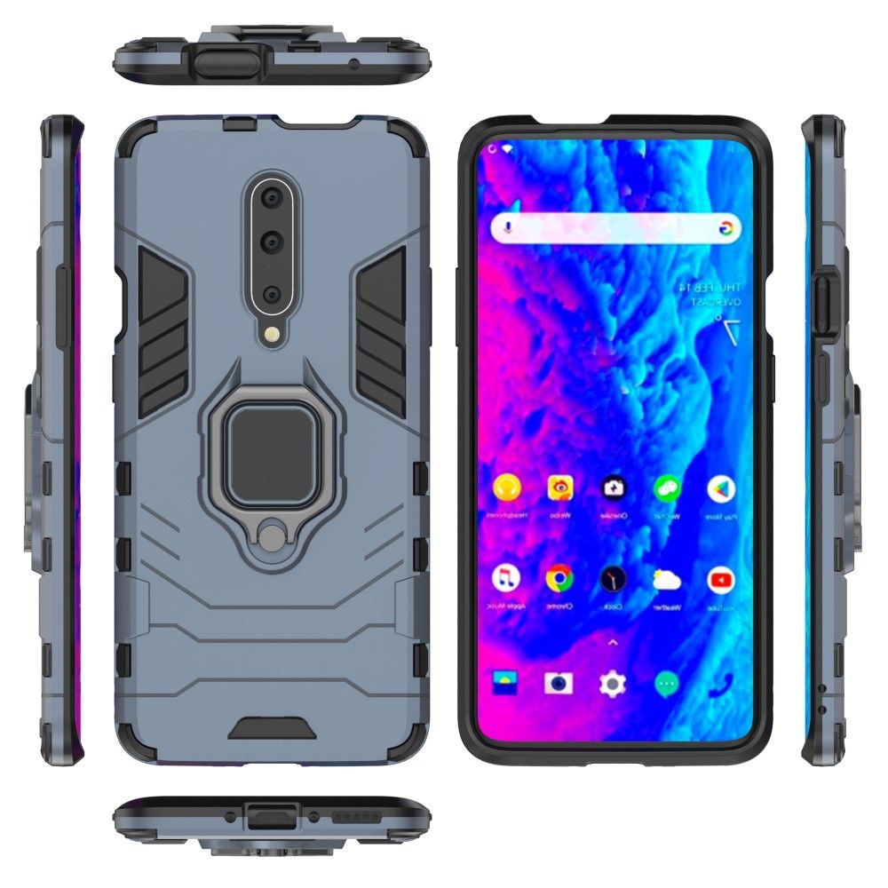 Case OnePlus 7 Pro #เคสฝาหลังพลาสติกแข็ง +TPU Hybrid Case มีแหวนสวมนิ้วโลหะ