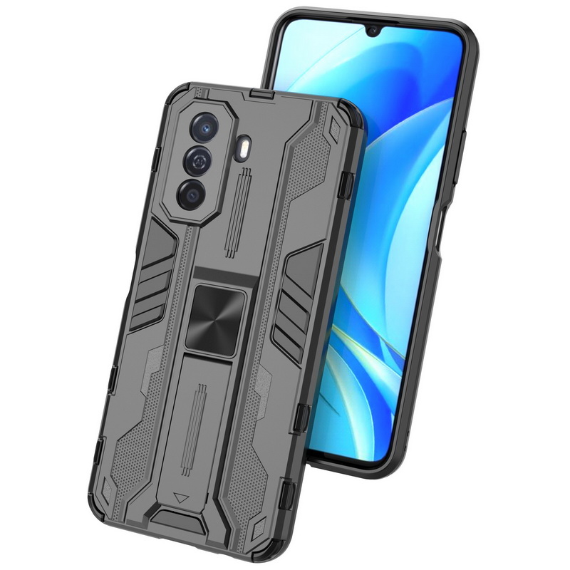 เคส Huawei Nova Y70 #เคสฝาหลังพลาสติก ไฮบริด TPU + Kickstand Case Armor Stlye TPU Soft Rubber
