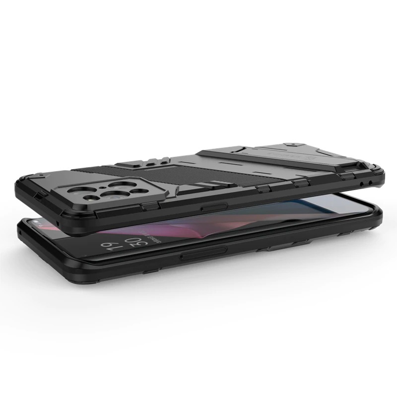 เคส OPPO Find X3 Pro #เคสฝาหลังพลาสติก ไฮบริด TPU + Kickstand