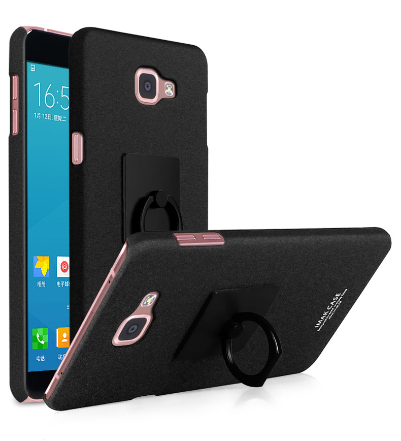 เคส Samsung Galaxy A9 Pro (2016) #เคสฝาหลังพลาสติกแข็ง IMAK มีแหวนสวมนิ้ว + ฟิล์มกันรอย