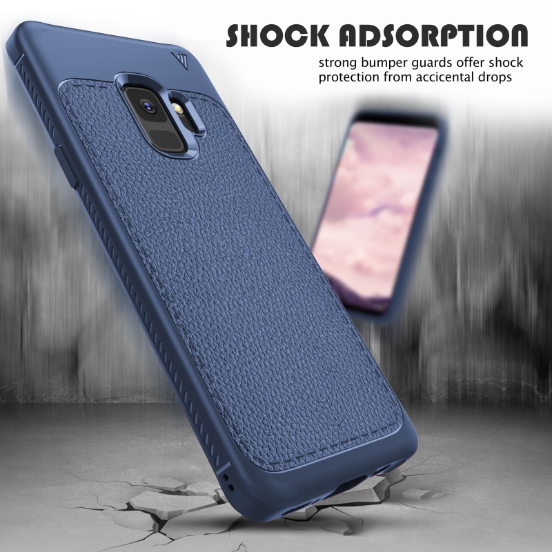 Case Samsung Galaxy S9 IVSO Gentry Series #เคสฝาหลัง TPU ลายผิวเคลือบหนัง PU - สีดำ พร้อมส่ง