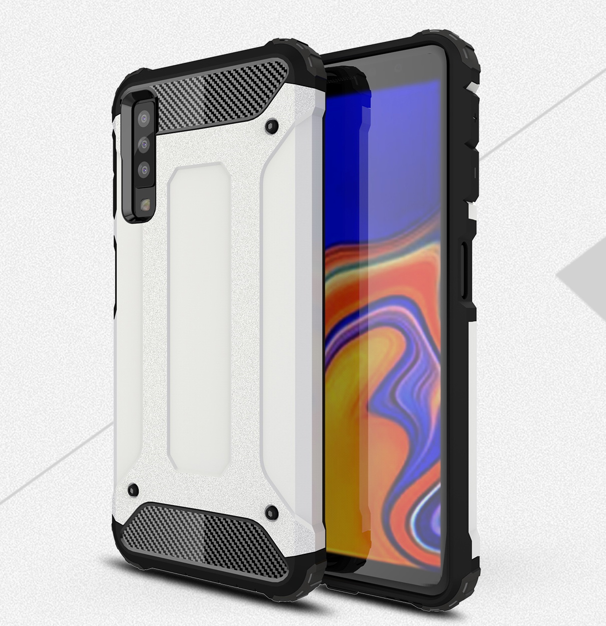 เคส Samsung Galaxy A7 (2018) #เคสฝาหลังเกราะป้องกัน ไฮบริด พลาสติก+TPU