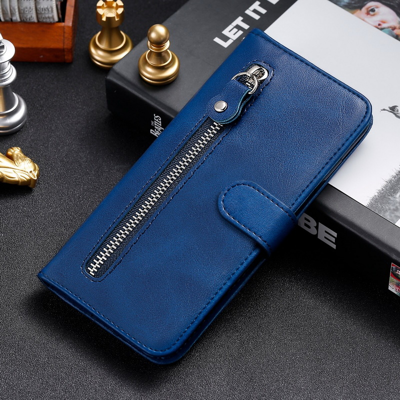 เคส Xiaomi Mi 10T #เคสฝาพับแบบกระเป๋าสตางค์มีช่องด้านหน้า Zipper Pocket Leather Wallet Stand