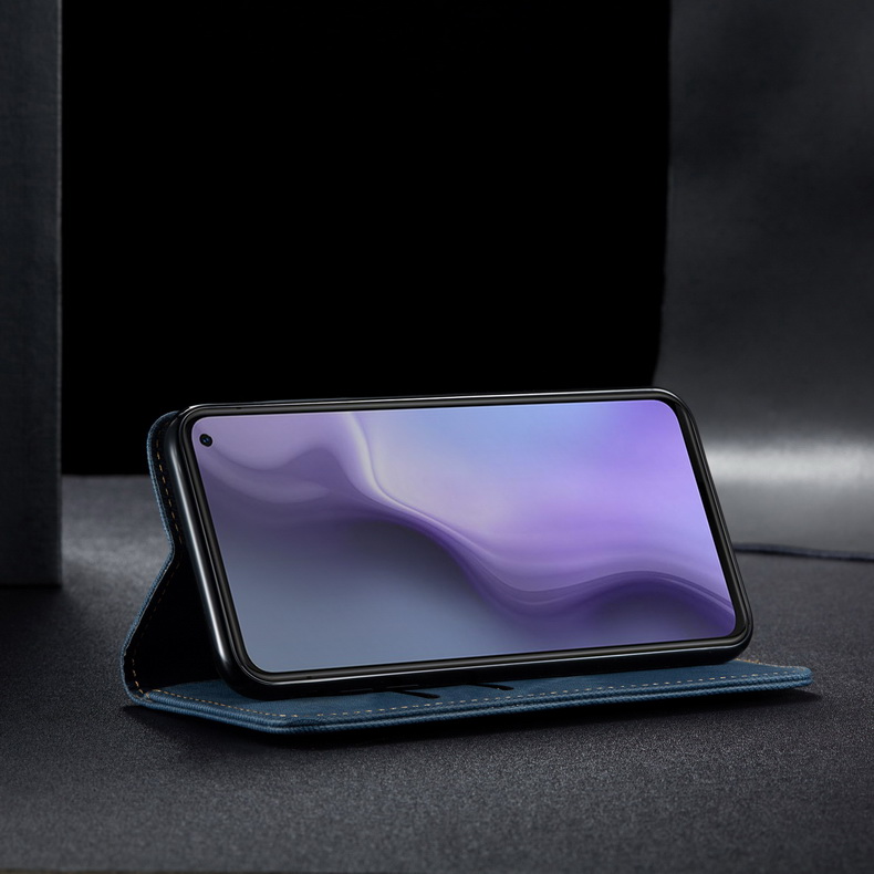 Case Vivo S1 Pro #เคสฝาพับสไตล์ย้อนยุคผิวผ้ายีนส์แบบกระเป๋าสตางค์