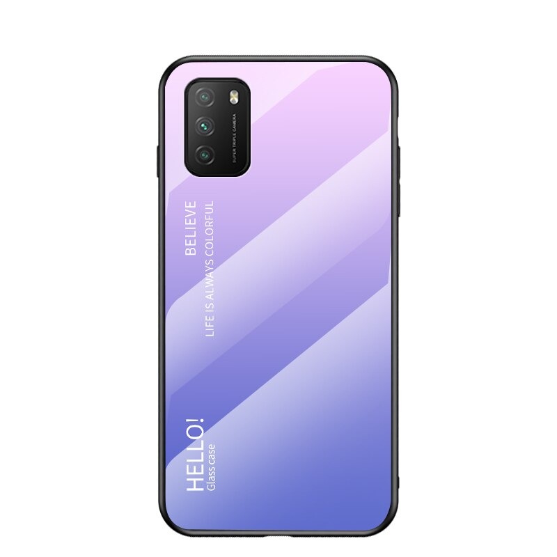 เคส Xiaomi 11T / 11T Pro #เคสฝาหลัง Gradient Color Glass + PC + TPU Hybrid Case