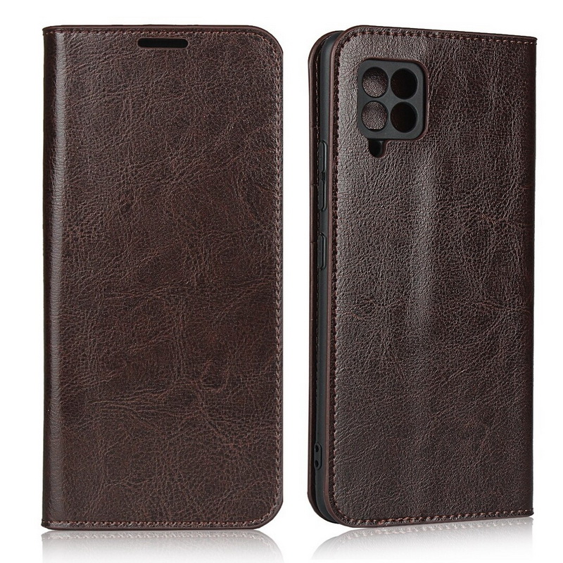 Case Samsung Galaxy A42 5G #เคสฝาพับแบบกระเป๋าสตางค์คุณภาพดี Crazy Horse Genuine Leather Cover