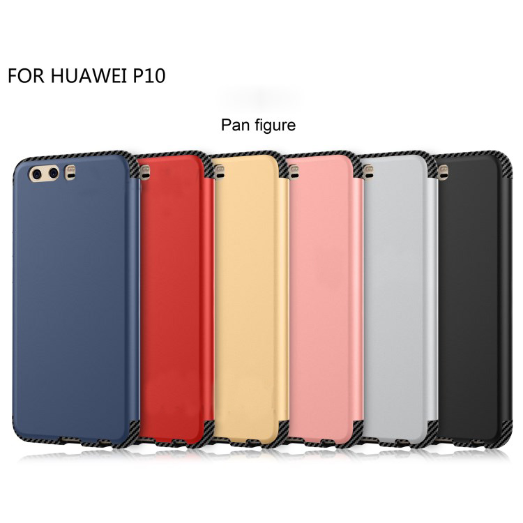 Case Huawei P10 5.1นิ้ว #เคสฝาหลัง Carbon Fiber Texture Matte Hybrid (พลาสติก + TPU) สีดำ พร้อมส่ง