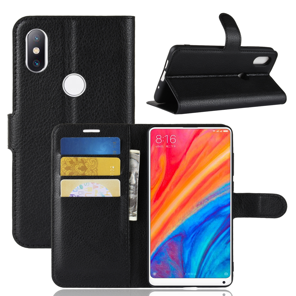 เคส Xiaomi Mi Mix 2s #เคสฝาพับสไตล์กระเป๋าสตางค์หนัง PU ผิวลิ้นจี่สีสันสวยงามทันสมัย