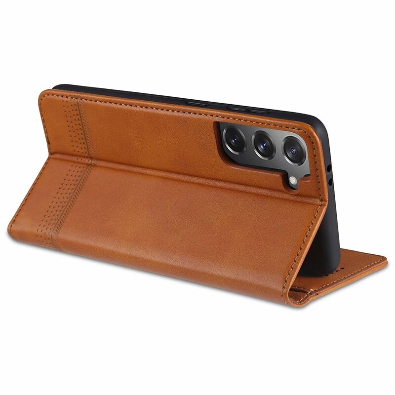 เคส Samsung Galaxy S21 FE 5G #เคสฝาพับ AZNS สไตล์ Retro หนัง PU มีช่องเสียบการ์ด
