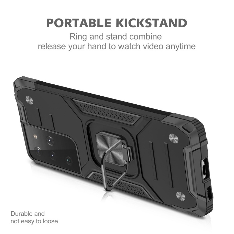 เคส Samsung Galaxy S21 Ultra 5G #เคสฝาหลัง Hybrid TPU+PC มีแหวนสวมนิ้ว