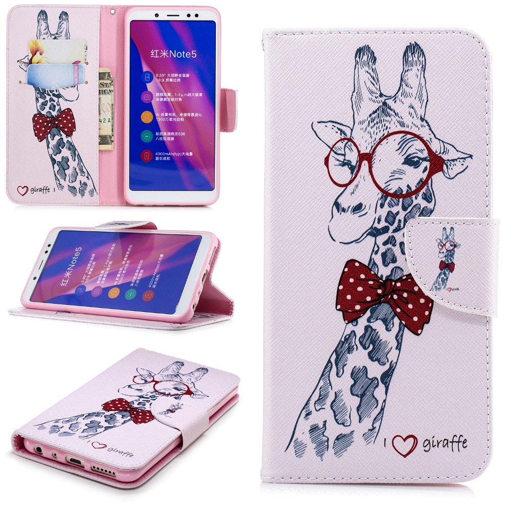 Case Xiaomi Redmi Note 5 / Note 5 Pro #เคสฝาพับกระเป๋าสตางค์หนัง PU พิมพ์ลายสวยงามน่ารักๆ