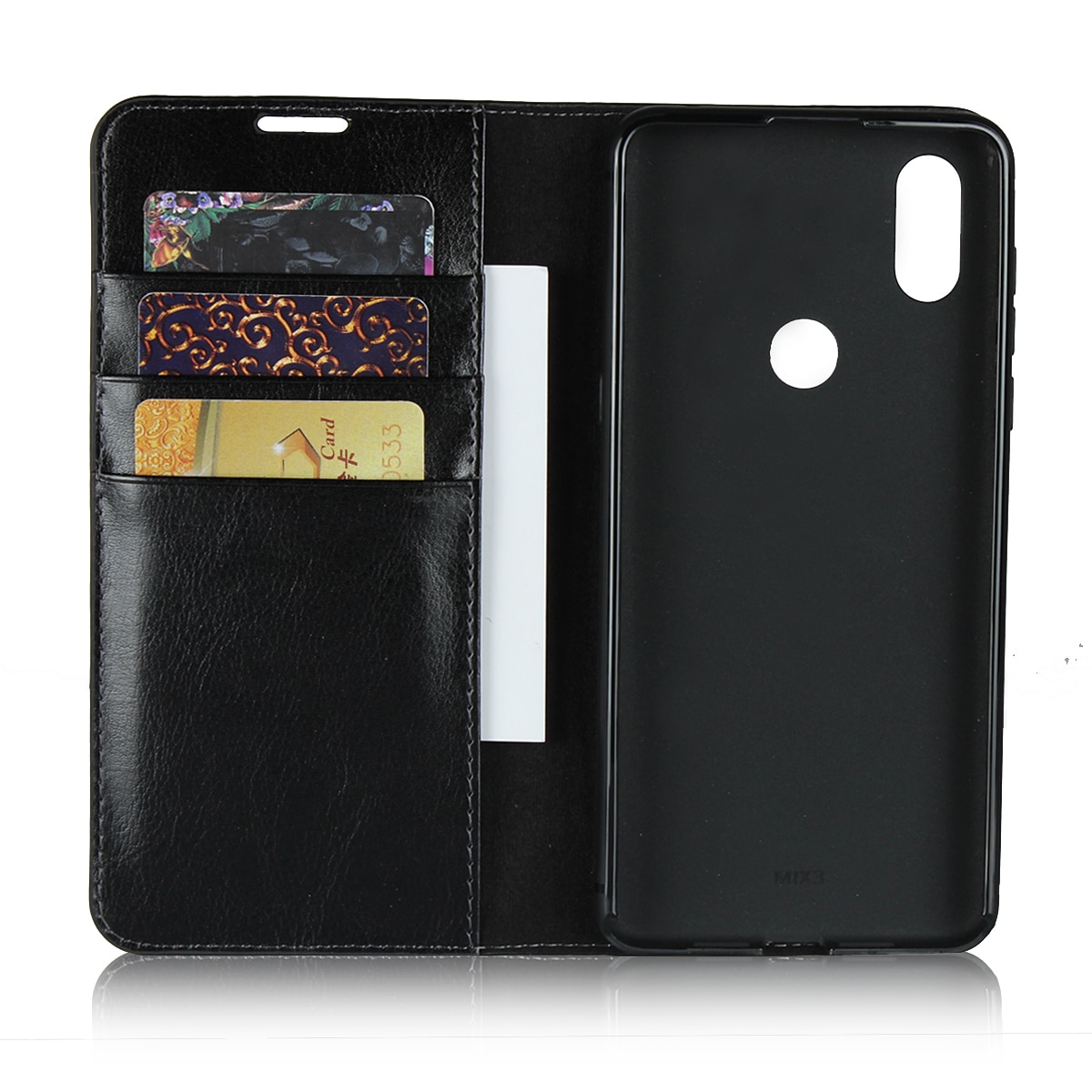 Case Xiaomi Mi Mix 3 #เคสฝาพับหนังแท้แบบกระเป๋าสตางค์คุณภาพดี Crazy Horse Genuine Leather Cover