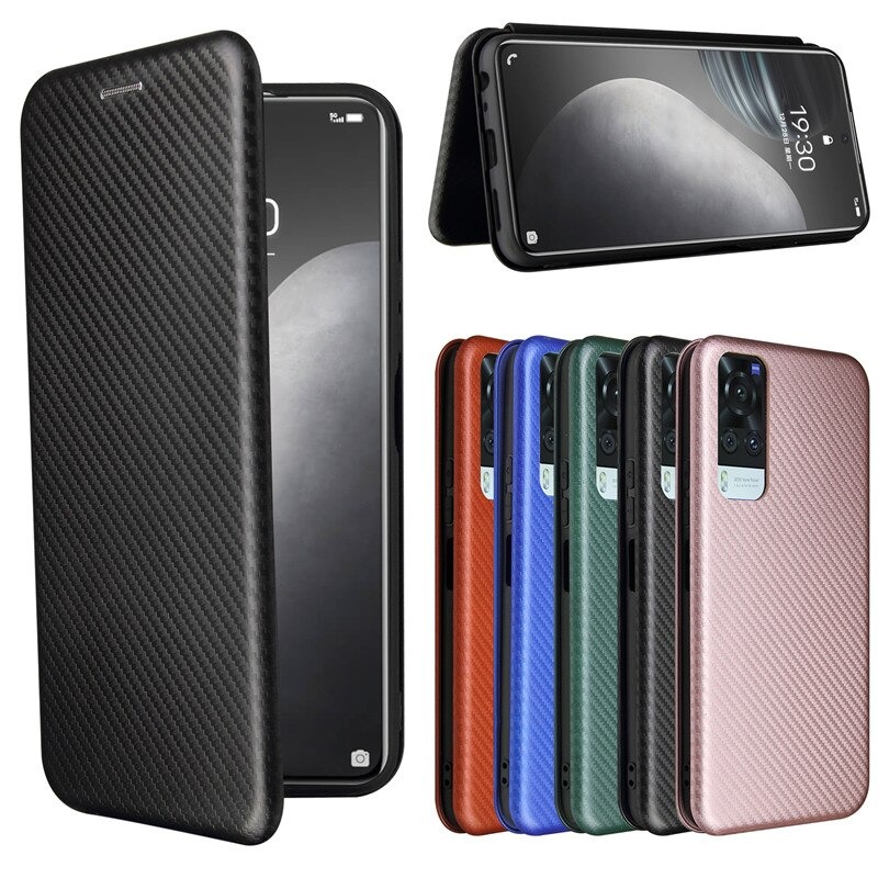 เคส Vivo Y31 (2021)#เคสฝาพับลายคาร์บอนไฟเบอร์มีช่องใส่การ์ด Carbon Fiber Wallet Card Slot Magnet Stand Phone Cover