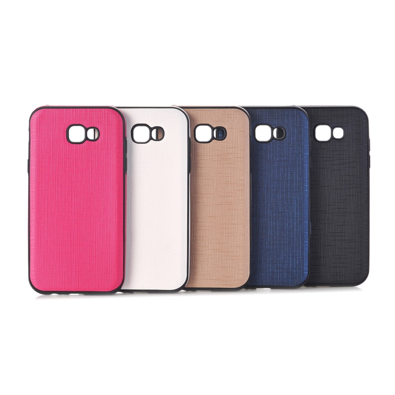 Case Samsung Galaxy A5 2017 #เคสฝาหลัง TPU นิ่มด้านหลังเคลือบด้วยหนัง PU ลายเนื้อผ้า