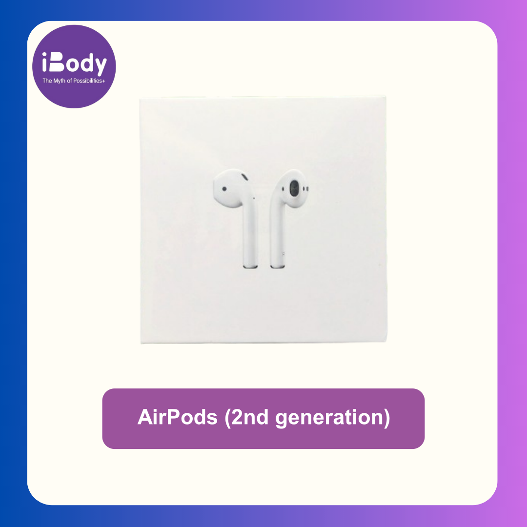 หูฟังแบบไร้สาย พร้อมเคสชาร์จ รุ่นที่ 2 AirPods (2nd generation) (Apple®) ใช้งานกับ iPhone, Apple Watch, iPad หรือ Mac (iOS¹⁰)
