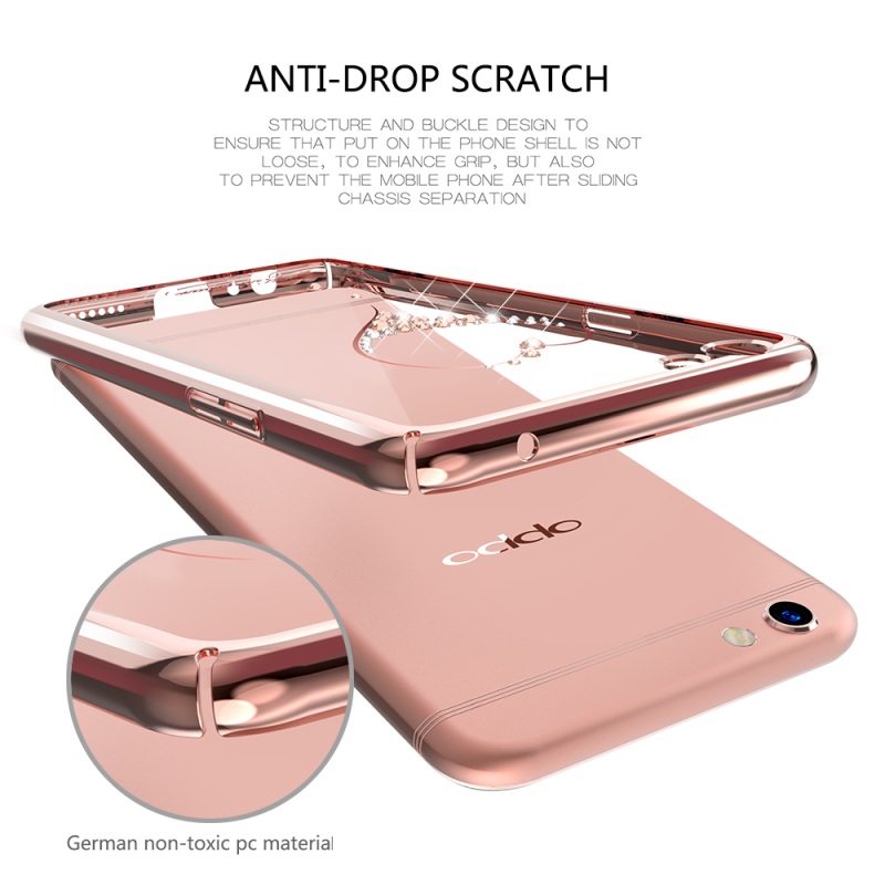 เคส Oppo R9s Plus รูปแบบสีสันสดใสประดับด้วยคริสตัลคุณภาพดี สวยงามทันสมัย