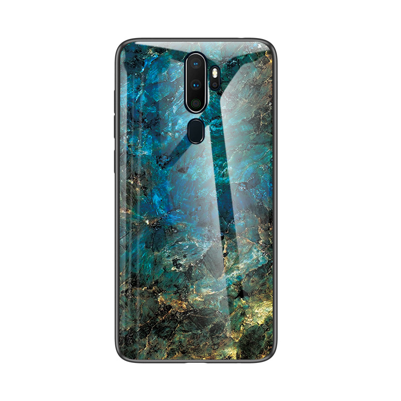 Case OPPO A9 (2020)/A5 (2020) #เคสฝาหลัง Gradient Color ลายหินอ่อน Glass + PC + TPU Hybrid Case