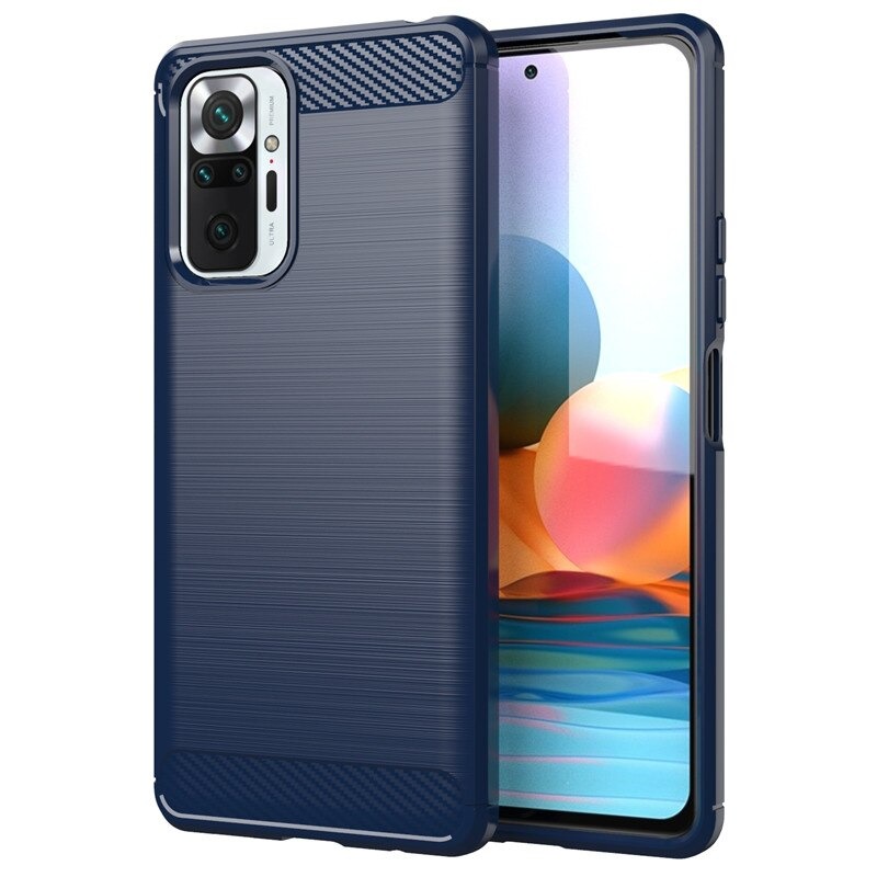 เคส Redmi Note 10S #เคสฝาหลังตกแต่งคาร์บอนไฟเบอร์ ผิวขัดแปรง Brushered TPU Back Case