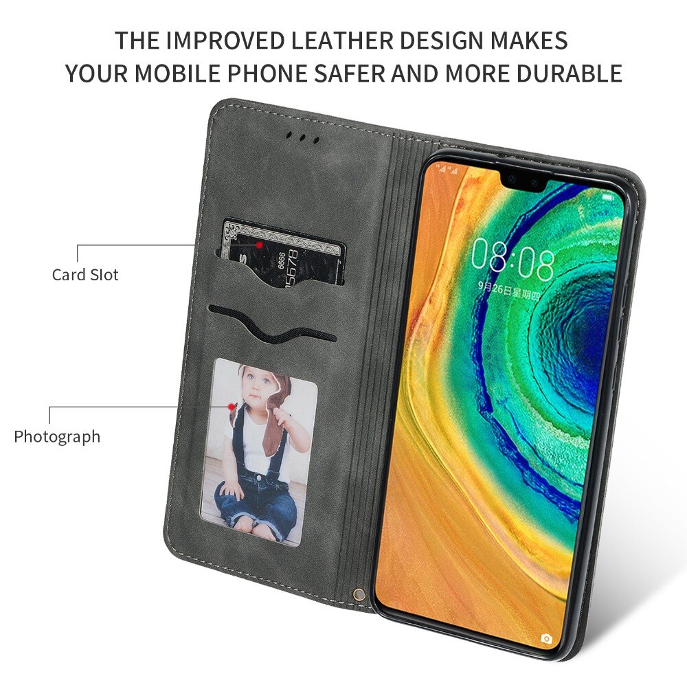 Case Huawei Mate 30 Pro #เคสฝาพับสไตล์วินเทจแบบกระเป๋าสตางค์หนัง PU