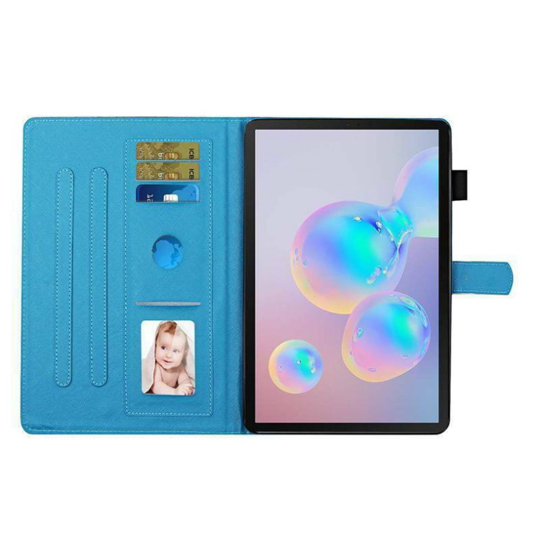 Case Samsung Galaxy Tab S7 SM-T870 SM-T875 #เคสฝาพับมีช่องเก็บบัตรพิมพ์ลายสวยๆ Pattern Printing Magnetic Leather