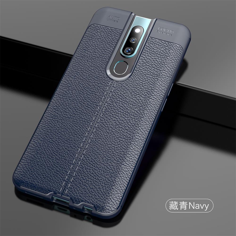 Case OPPO F11 Pro #เคสฝาหลังหนังPU ผิวลิ้นจี่ช่วยป้องกันลายนิ้วมือและกันลื่นได้ดีสีสันสวยงาม