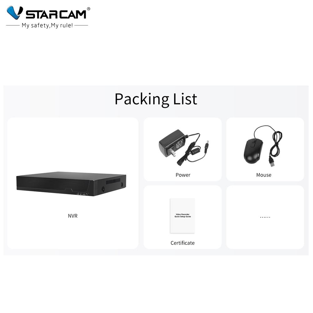 Vstarcam VStarcam กล่องบันทึก NVR NVR3208L 8ch รองรับกล้องได้สูงสุด8ตัว รับHDDได้สูงสุด10TB ดำ
