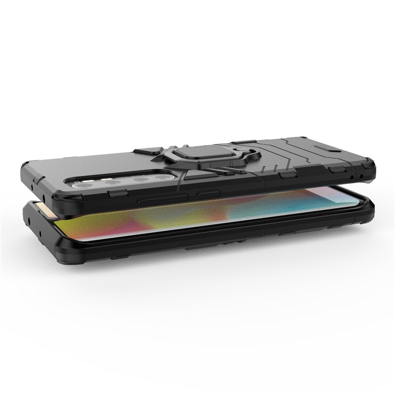 Case Xiaomi Mi Note 10 Lite #เคสฝาหลังพลาสติกแข็ง +TPU Hybrid Case มีแหวนสวมนิ้วโลหะ