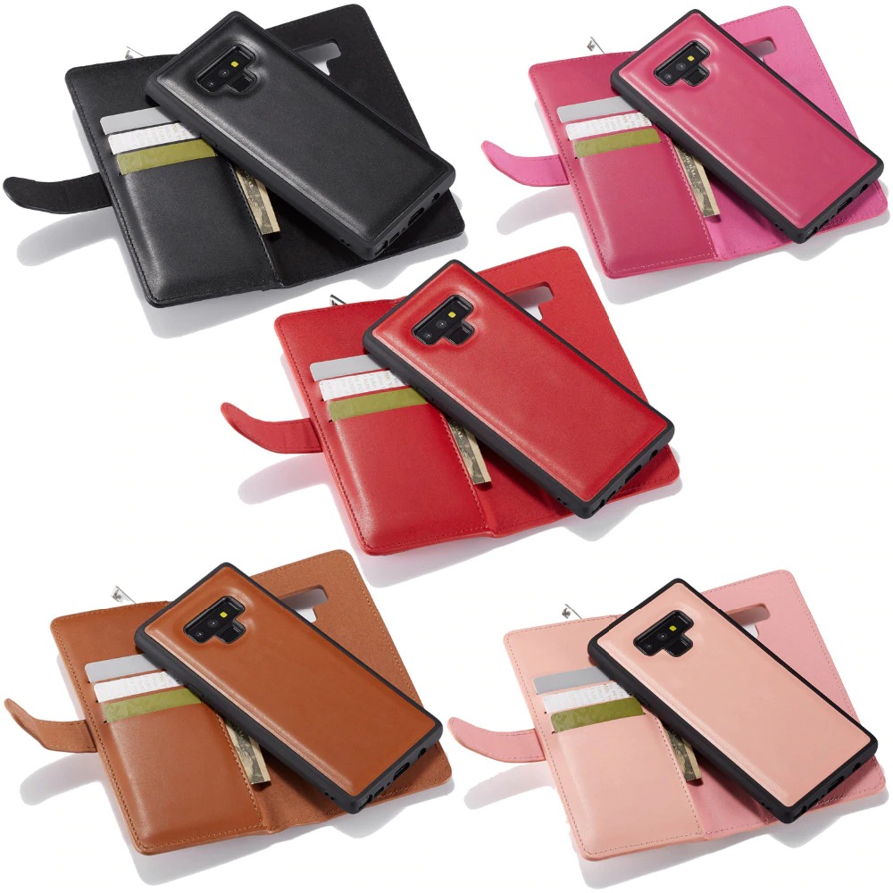 Case Samsung Galaxy Note 9 #เคสหนังฝาพับสไตล์กระเป๋าสตางค์มีช่องซิบ PU Wallet Split Leather 2 in 1 Card Slot + Money slot + Magnetic Separable Shell
