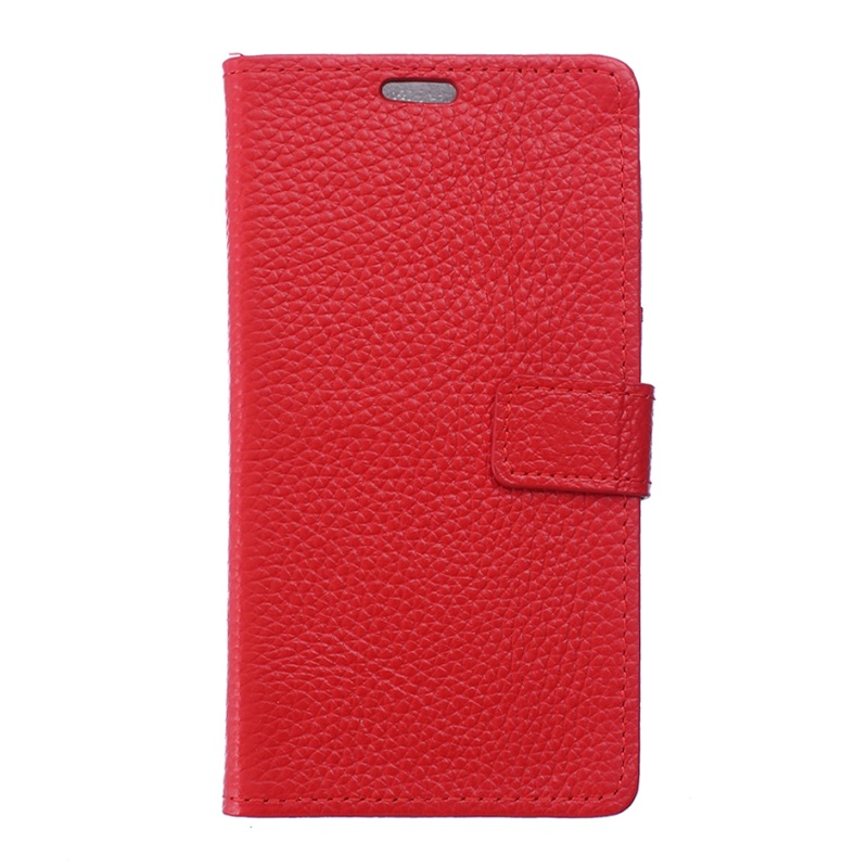 เคส Huawei GR5 2017 #เคสฝาพับหนังวัวแท้ ผิวลิ้นจี่Litchi Texture Genuine Leather Wallet Phone Case