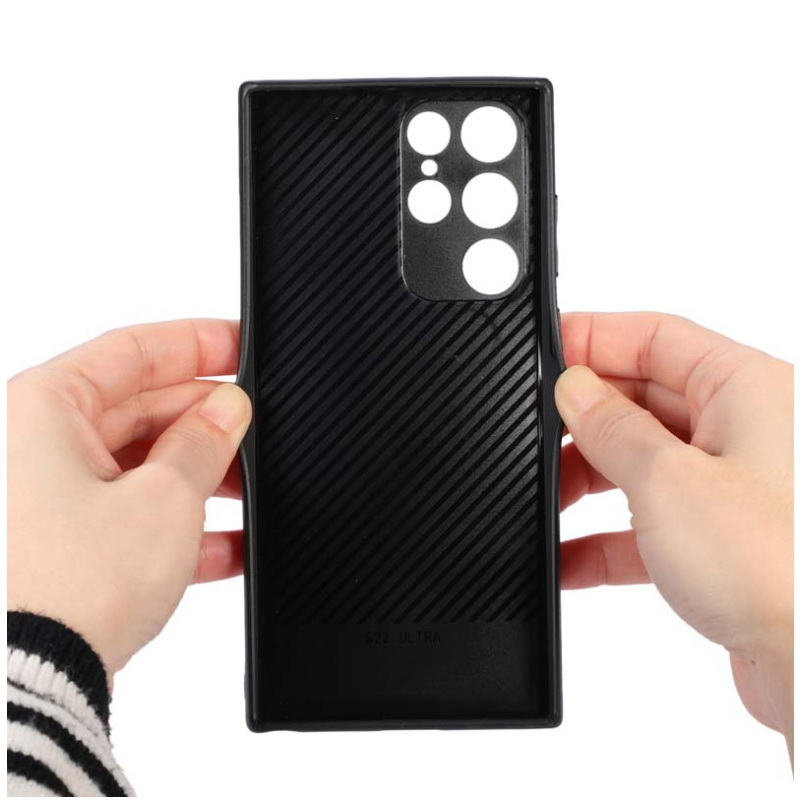 เคส Samsung Galaxy S22 Ultra 5G #เคสฝาหลัง TPU เคลือบหนัง PU ขอบนิ่มมีช่องใส่บัตร Leather Coated TPU Hybrid