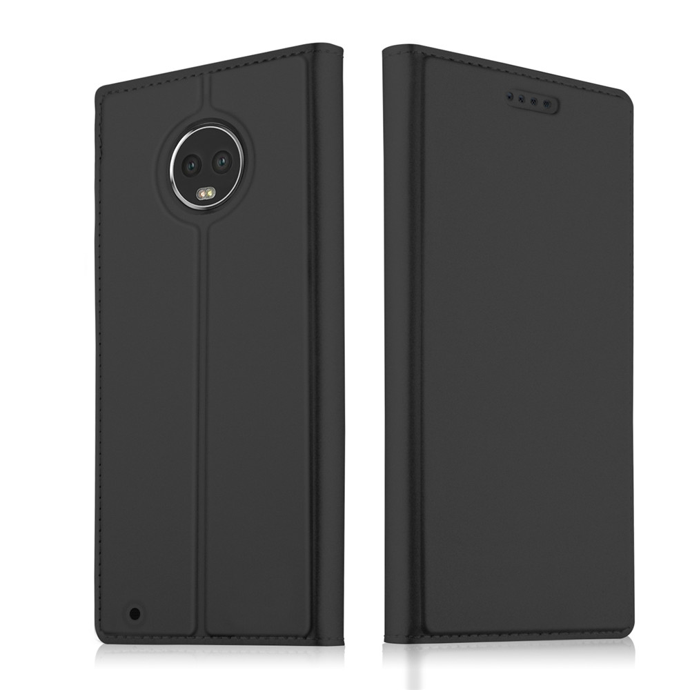 Case Moto G6 Plus #เคสแบบฝาพับหนัง PU Card Holder Auto-absorbed Leather