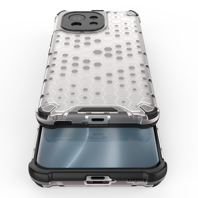 Case Xiaomi Mi 11 Lite #เคสฝาหลังกันกระแทก Honeycomb Shock Absorber TPU + PC + Silicone Hybrid