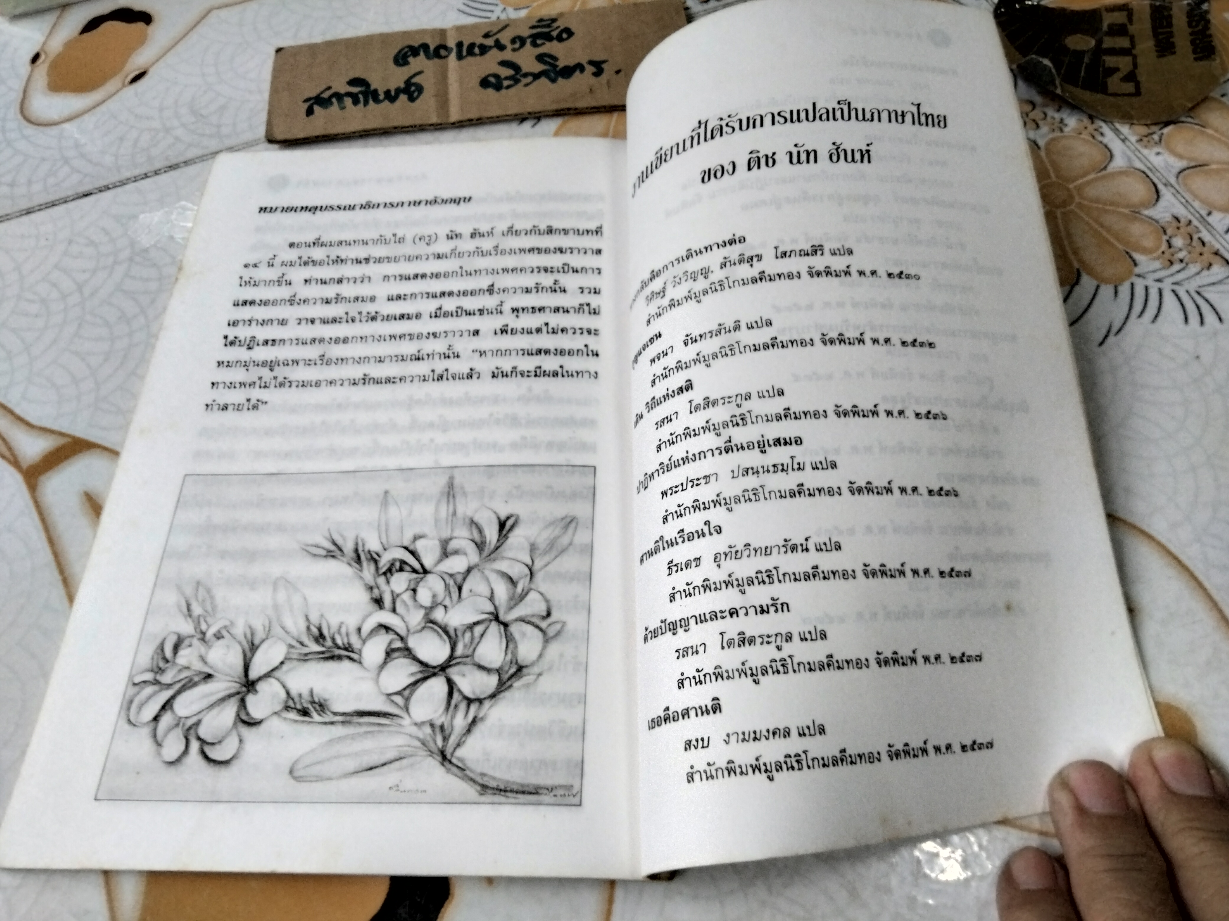 ด้วยปัญญาและความรัก : แนวปฏิบัติสำหรับชีวิตและสังคมใหม่ ,ติช นัท ฮันท์ เขียน - รสนา โตสิตระกูล แปล พิมพ์ครั้งแรก พ.ศ 2537