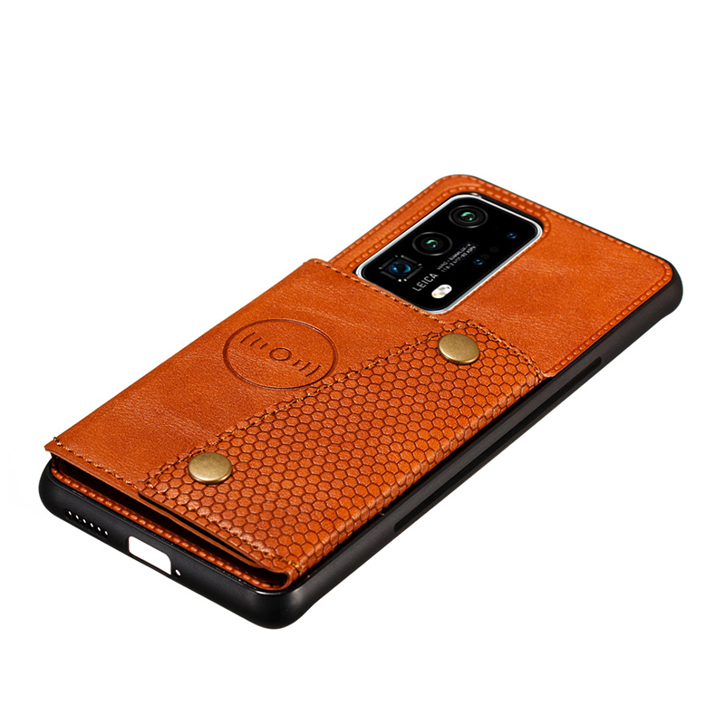 เคส Huawei P40 Pro Plus #เคสแบบฝาหลัง TPU เคลือบหนัง PU มีที่เก็บบัตร PU Leather Coated TPU Card Holder Magnetic Kickstand