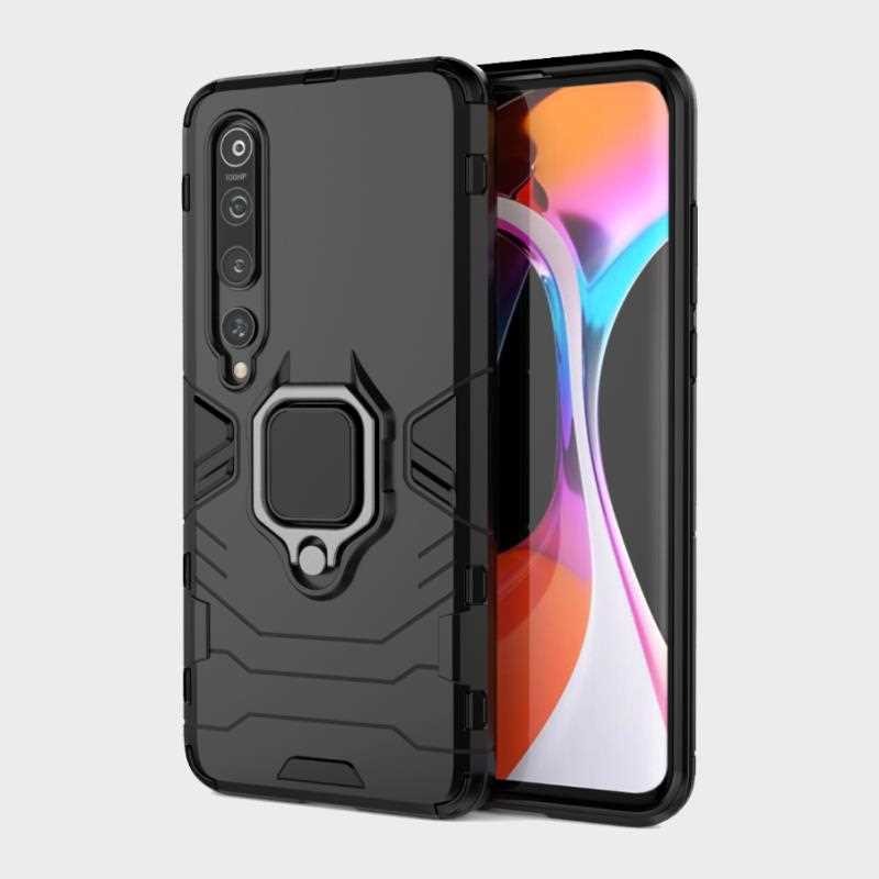 Case Xiaomi Mi Note 10 Pro #เคสฝาหลังพลาสติกแข็ง +TPU Hybrid Case มีแหวนสวมนิ้วโลหะ