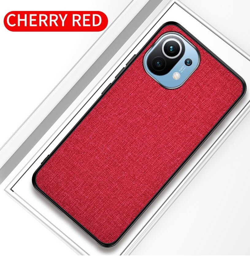 เคส Xiaomi Mi 11 #เคสฝาหลังเคลือบผิวผ้า Matte Cloth PU + PC + TPU Hybrid