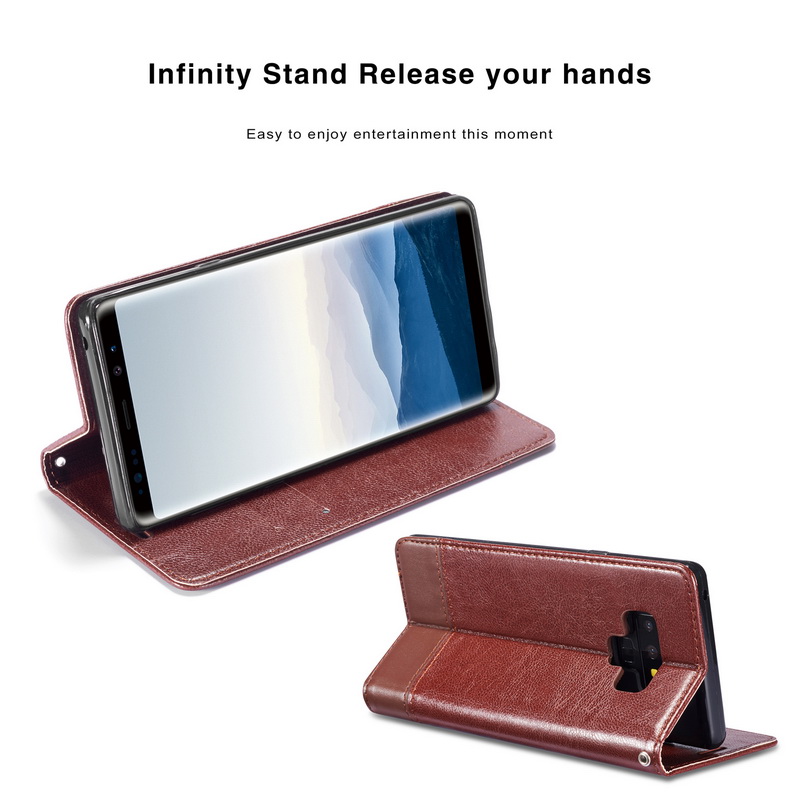 เคส Samsung Galaxy Note 9 SM-N960 #เคสฝาพับหนัง PU มีช่องเสียบบัตร Leather Card Holder