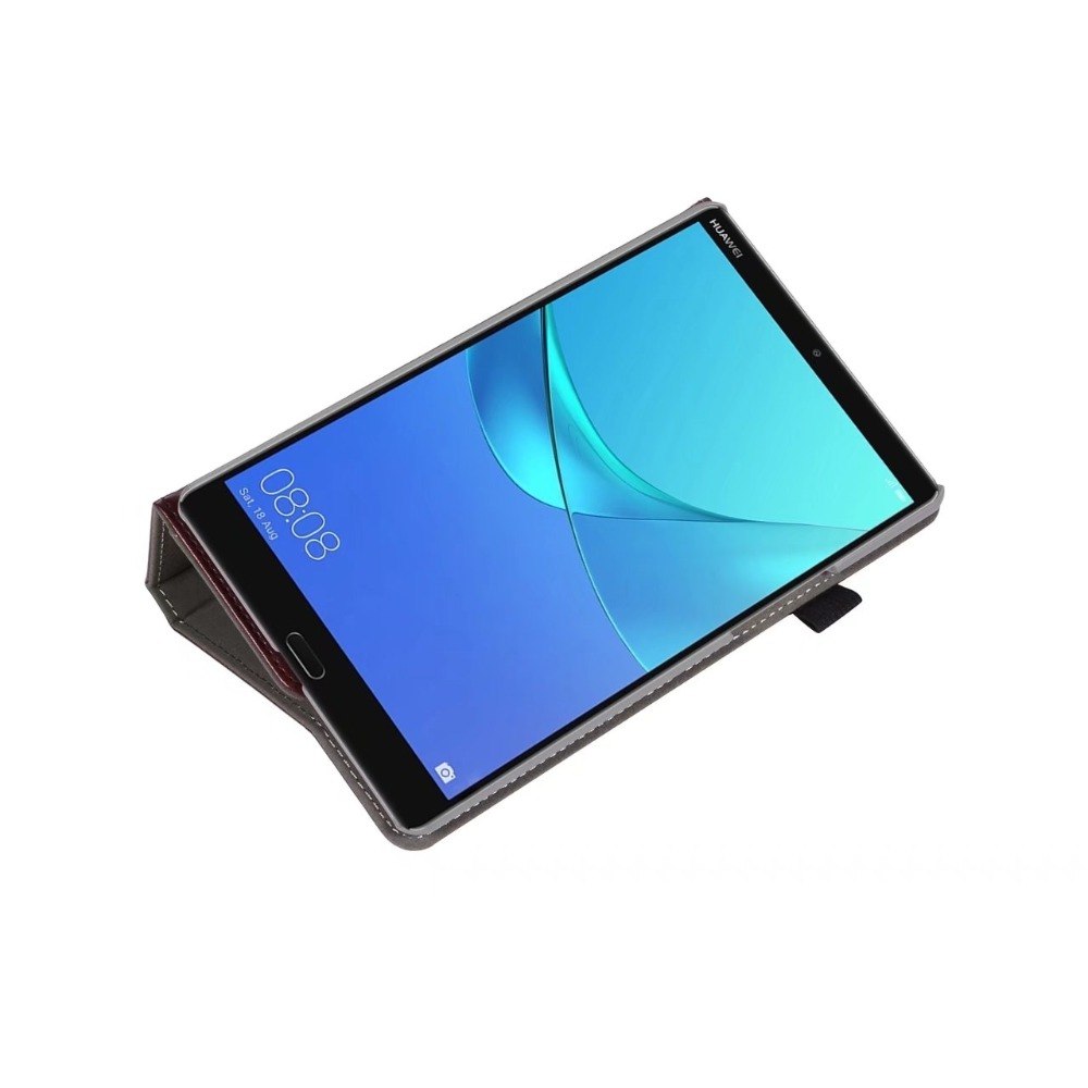Case Huawei MediaPad M5 8.4 นิ้ว #เคสฝาพับหนัง PU มีที่สวมนิ้ว Wallet Stand Leather Cover Shell with Elastic Band