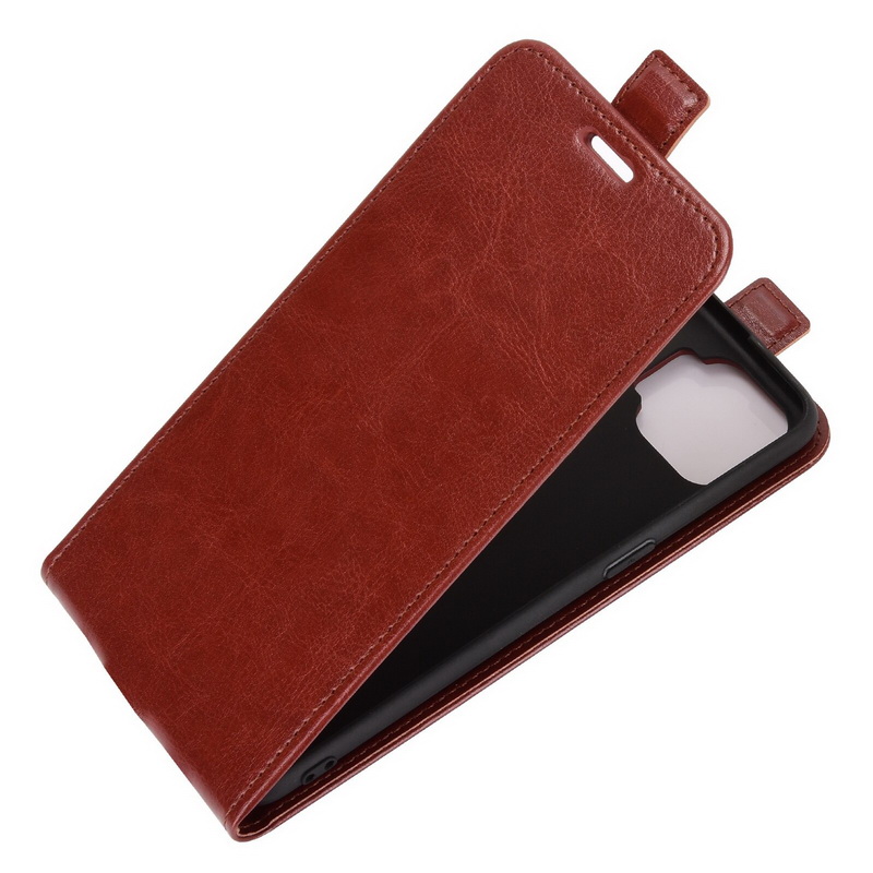 เคส OPPO A93 #เคสฝาพับหนัง PU Crazy Horse แนวตั้ง พร้อมช่องเสียบการ์ด