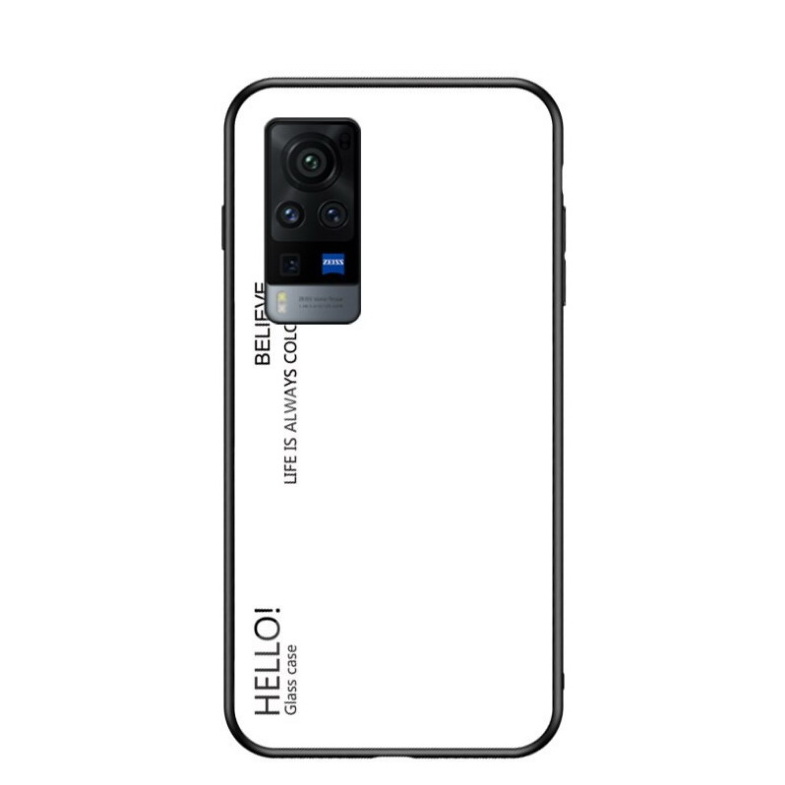 เคส Vivo Y31 2021 #เคสฝาหลัง Gradient Color Glass + PC + TPU Hybrid Case