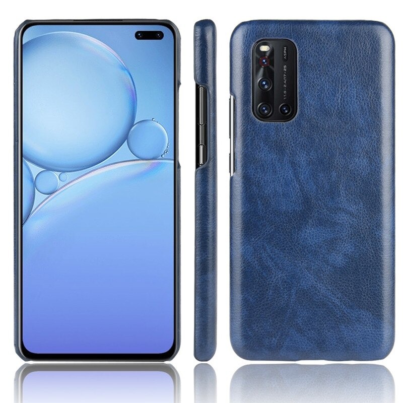 เคส Vivo V19 #เคสฝาหลังพลาสติกแข็งเคลือบหนัง PU ลายผิวลิ้นจี่ Litchi Skin Leather Coated