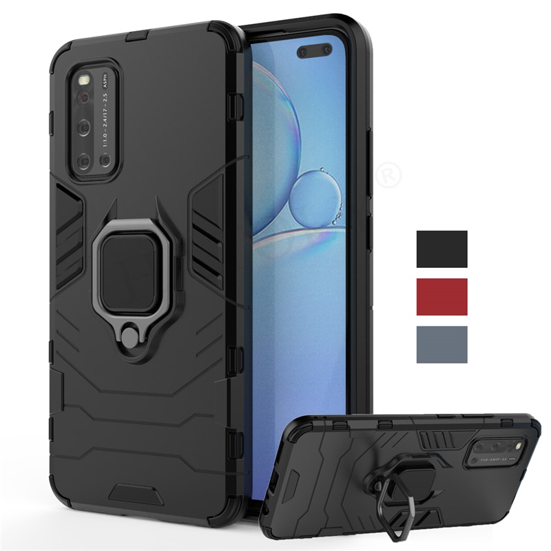 Case Vivo V19 #เคสฝาหลังพลาสติกแข็ง +TPU Hybrid Case มีแหวนสวมนิ้วโลหะ