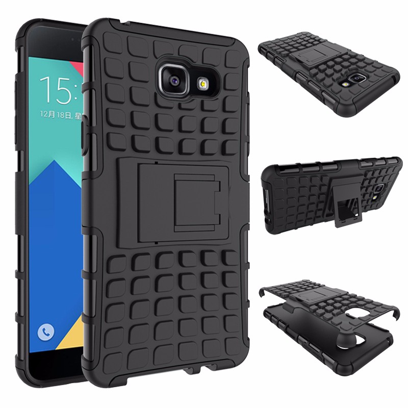 เคส Samsung Galaxy A7(2016) #เคสฝาหลังไฮบริด PC + TPU พร้อมขาตั้งในตัวสวยงามทันสมัย