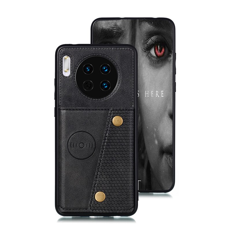 Case Huawei Mate 30 Pro #เคสฝาหลัง TPU เคลือบหนัง PU มีที่เก็บบัตร PU Leather Coated TPU Card Holder Magnetic Kickstand