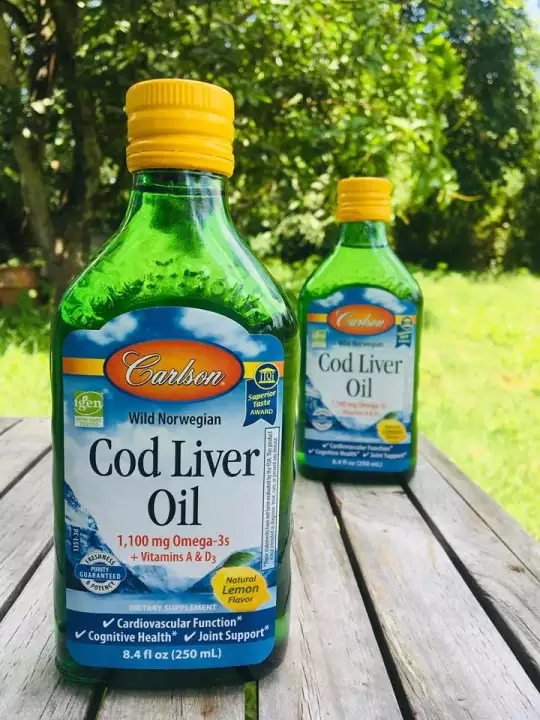 Carlson Labs® Wild Norwegian Cod Liver Oil, Natural Lemon Flavor 1,100 mg 250 mL Freshness & Potency Purity Guaranteed น้ำมันตับปลาจากนอเวย์