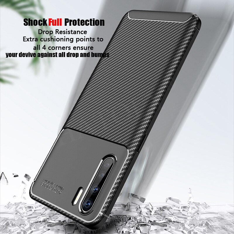 เคส OPPO A91 #เคสฝาหลังนิ่ม Carbon Fiber Drop Resistant TPU